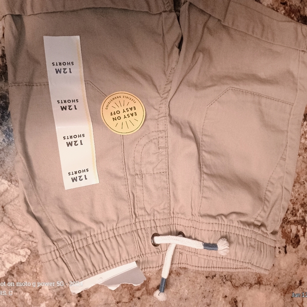 Toddler Tan Shorts Cat and Jack size 12 months elastic waist khaki shorts.New - Picture 3 of 6